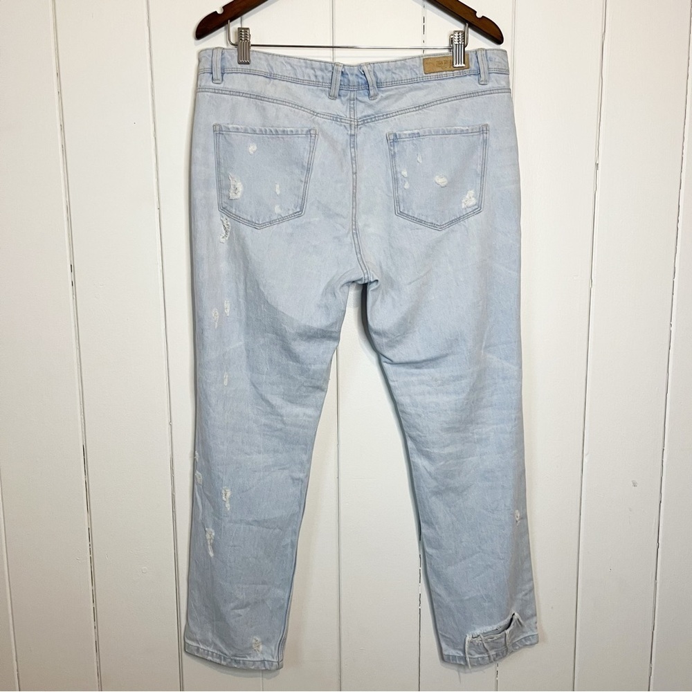 Zara TRF Denim Distressed Straight Leg Jeans. Size 10. - Picture 8 of 8